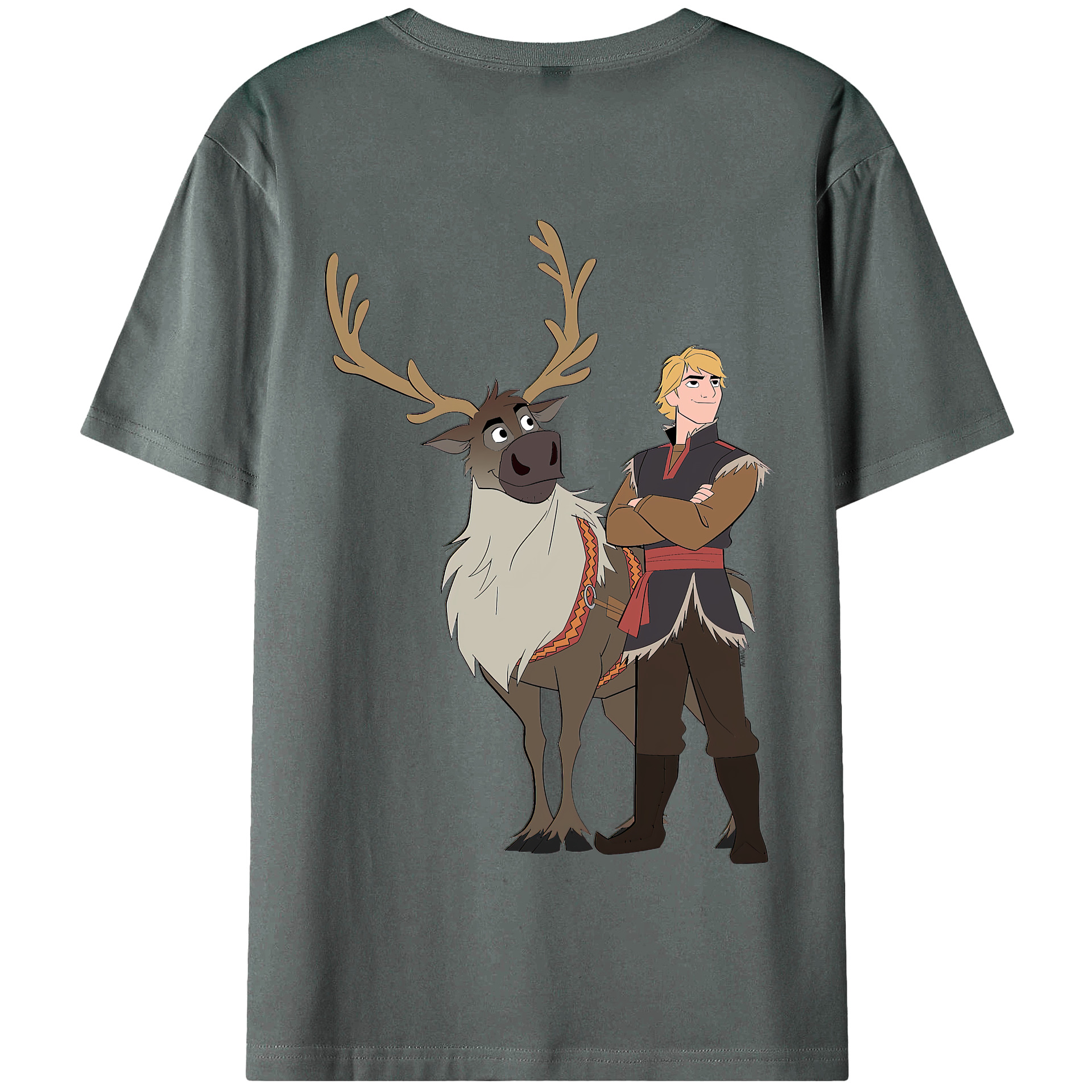 （画像用） アナと雪の女王 アンナ エルサ Frozen Anna Elsa 綿100％半袖Tシャツ（背面プリント）